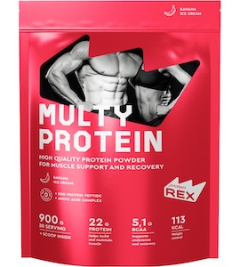 Multy Protein ProteinRex «Коктейль со вкусом бананового мороженого», 900 г